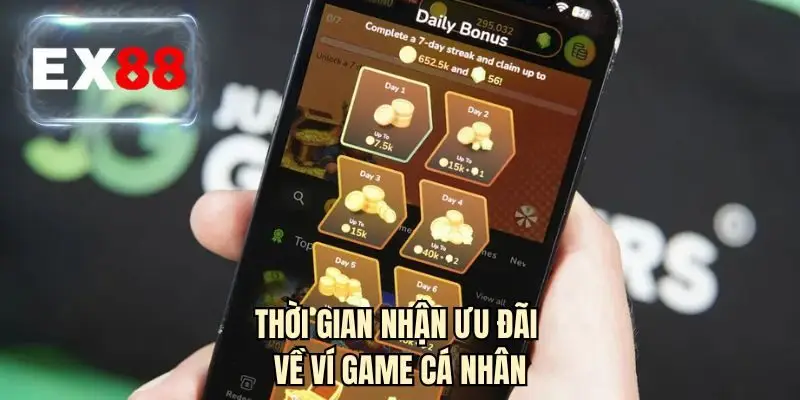 Thời gian nhận ưu đãi về ví game cá nhân